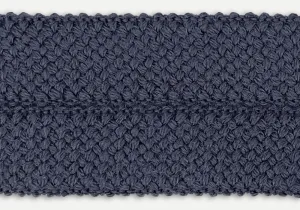 1 1/4" Charcoal Grey Textured Fold-Over Wool Trim (Made in Japan)