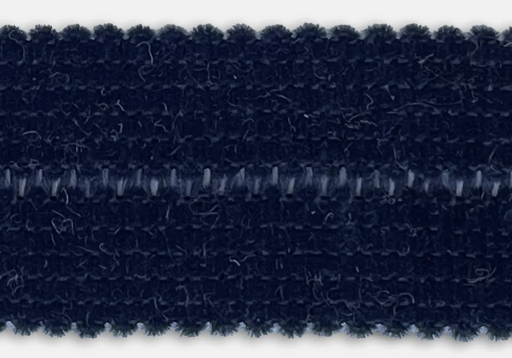 1 1/4" Midnight Navy Fold-Over Chenille Polyester Trim (Made in Germany)