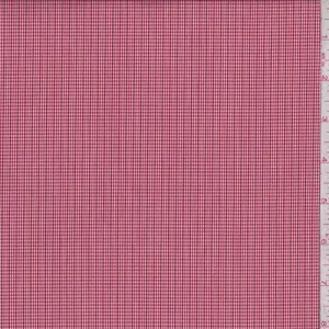 1 5/8 YD PC-Crimson/Maroon Micro Plaid Shirting Fabric