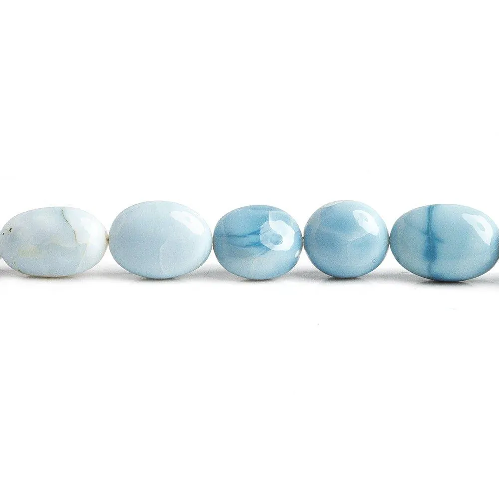 10x7mm-14x9mm Denim Blue Opal Plain Nugget Beads 18 inch 40 pieces