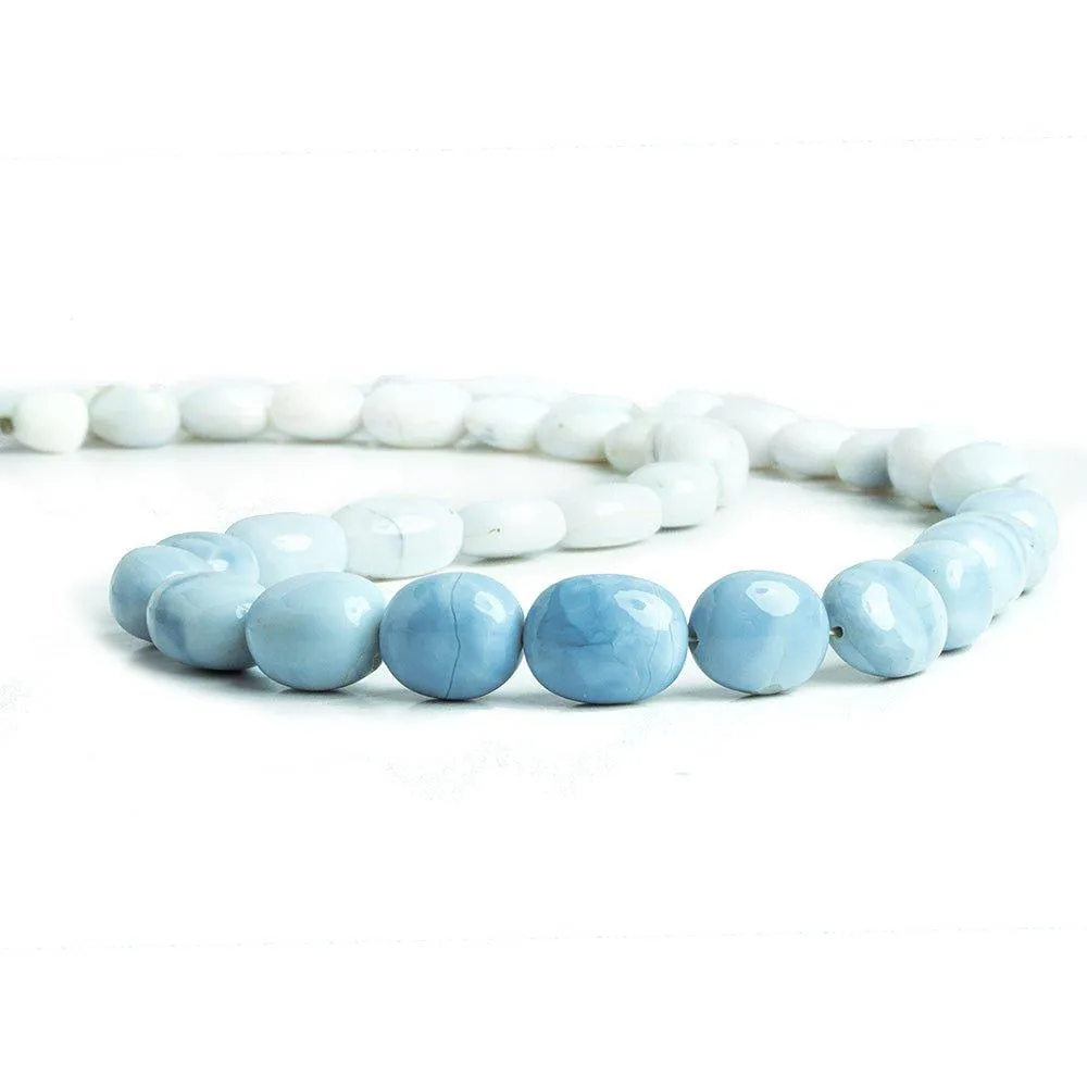 10x7mm-14x9mm Denim Blue Opal Plain Nugget Beads 18 inch 40 pieces