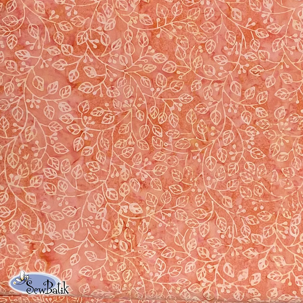 Violetta Batik Fabric - 115 Wide - Coral Peach Color