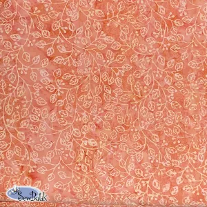 Violetta Batik Fabric - 115 Wide - Coral Peach Color