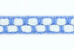 1/2" French Blue & White Wool Braided Trim