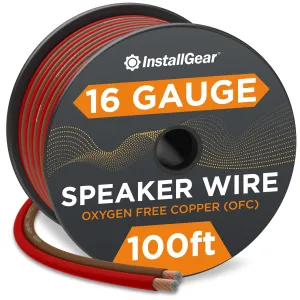 16 Gauge Speaker Wire (100ft - Red/Brown)  Speaker Cable For Car Speakers