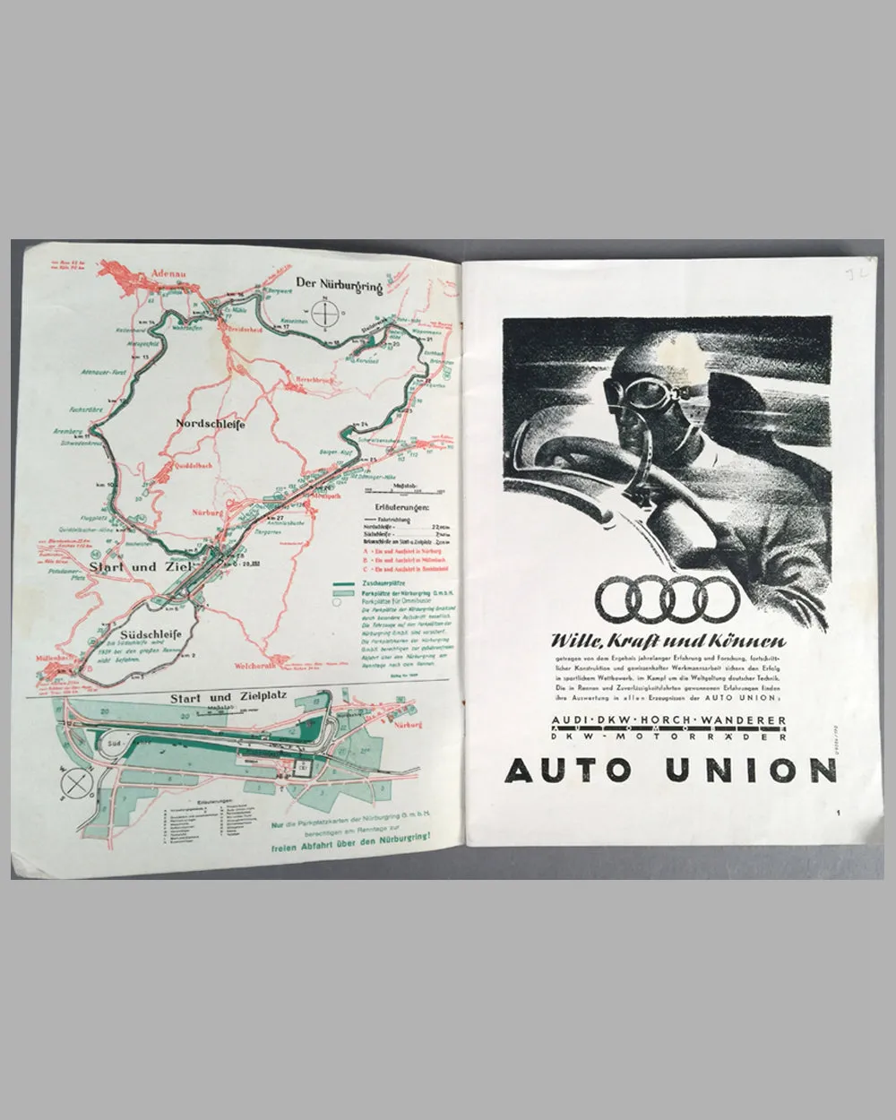 1937 Grand Prix of Germany original race program , autographed by John Fitch