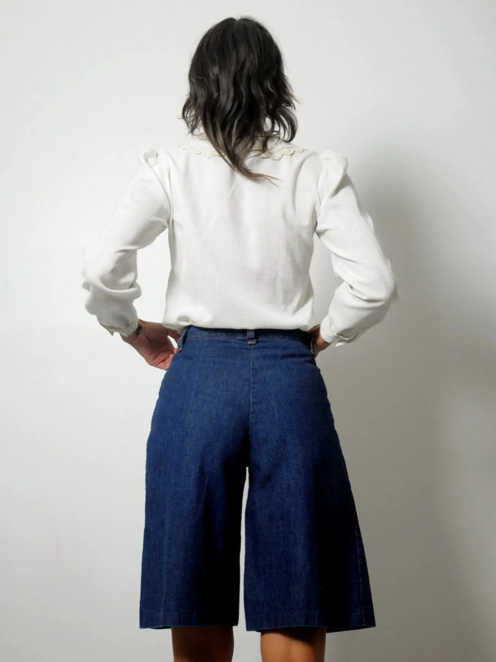 1970's Zipper Gaucho Jeans / 25" waist