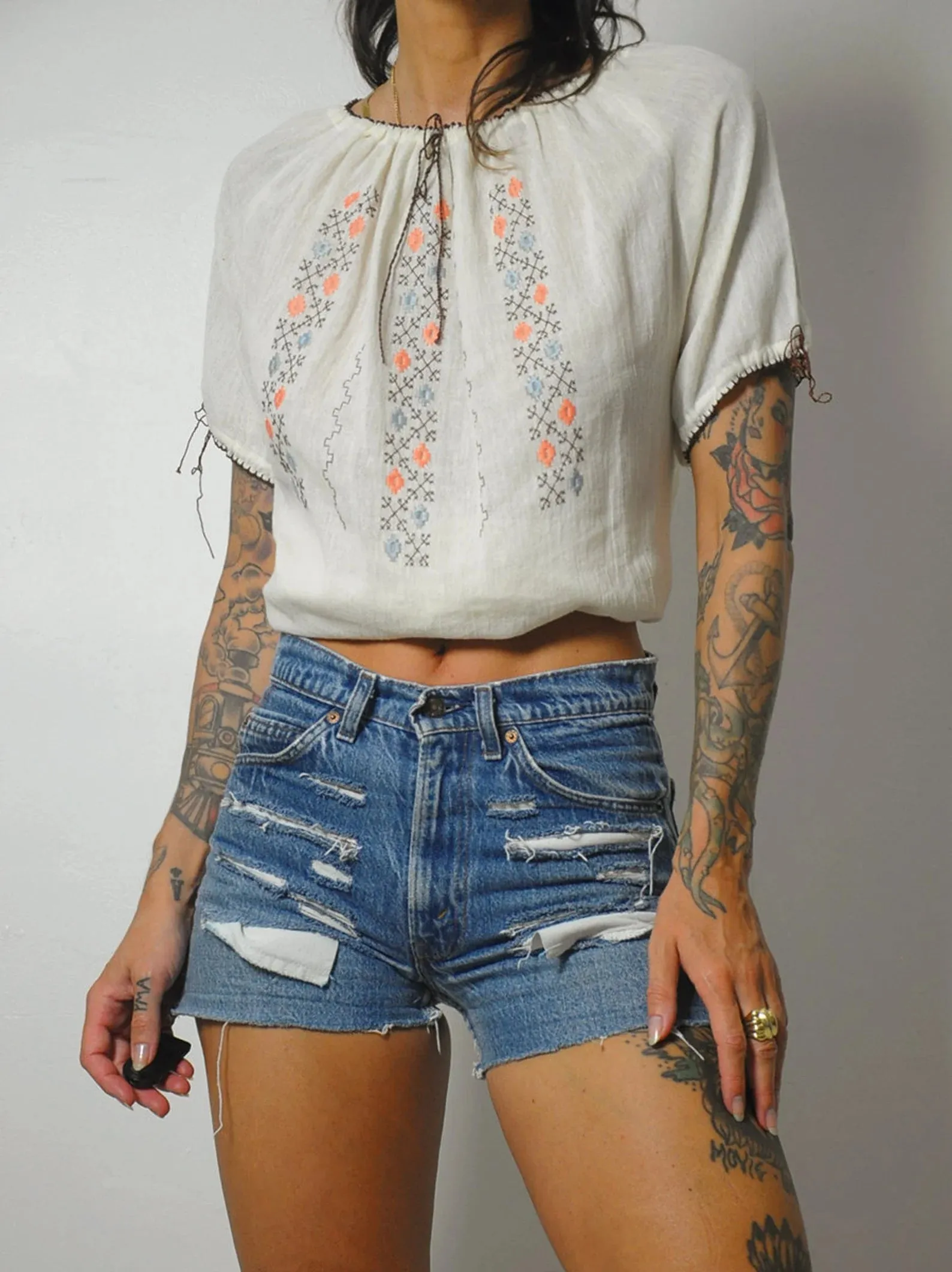 1980's Levi's Ripped & Frayed Cut Offs