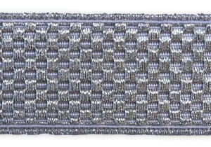 1" Metallic Silver Checkered Flat Trim (Made in Germany)