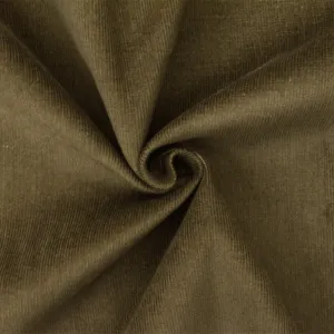 2 1/2 YD PC-Brown Solid Stretch Cotton Spandex Featherwale Corduroy Woven Fabric