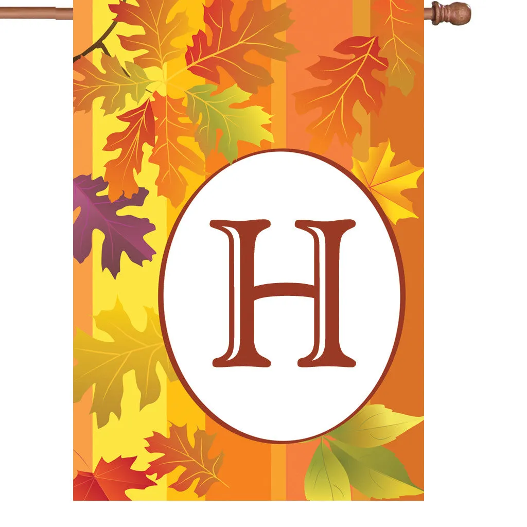 28 in. Fall Monogram Flag - H