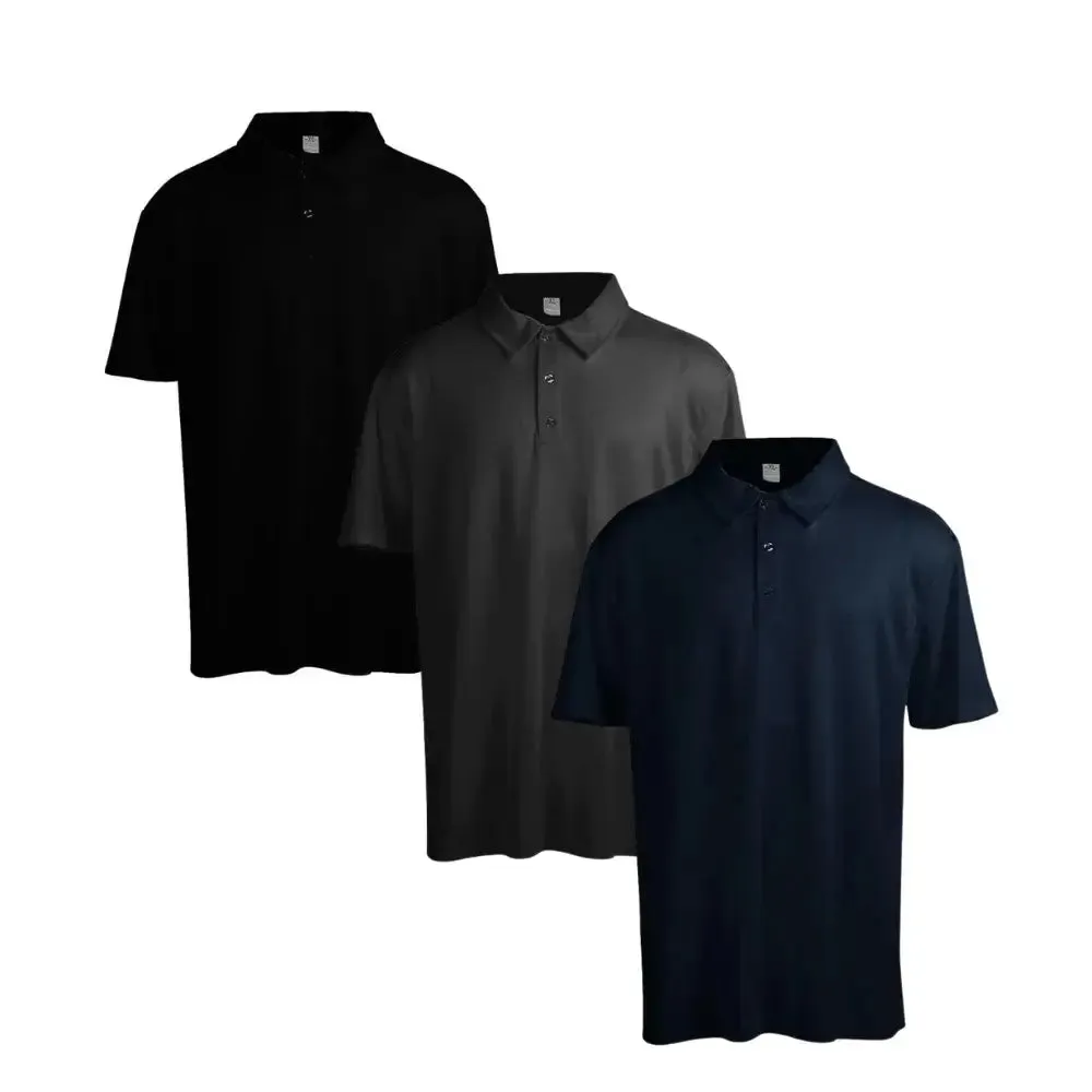 3 Pack Men's Solid Color Polo Shirt