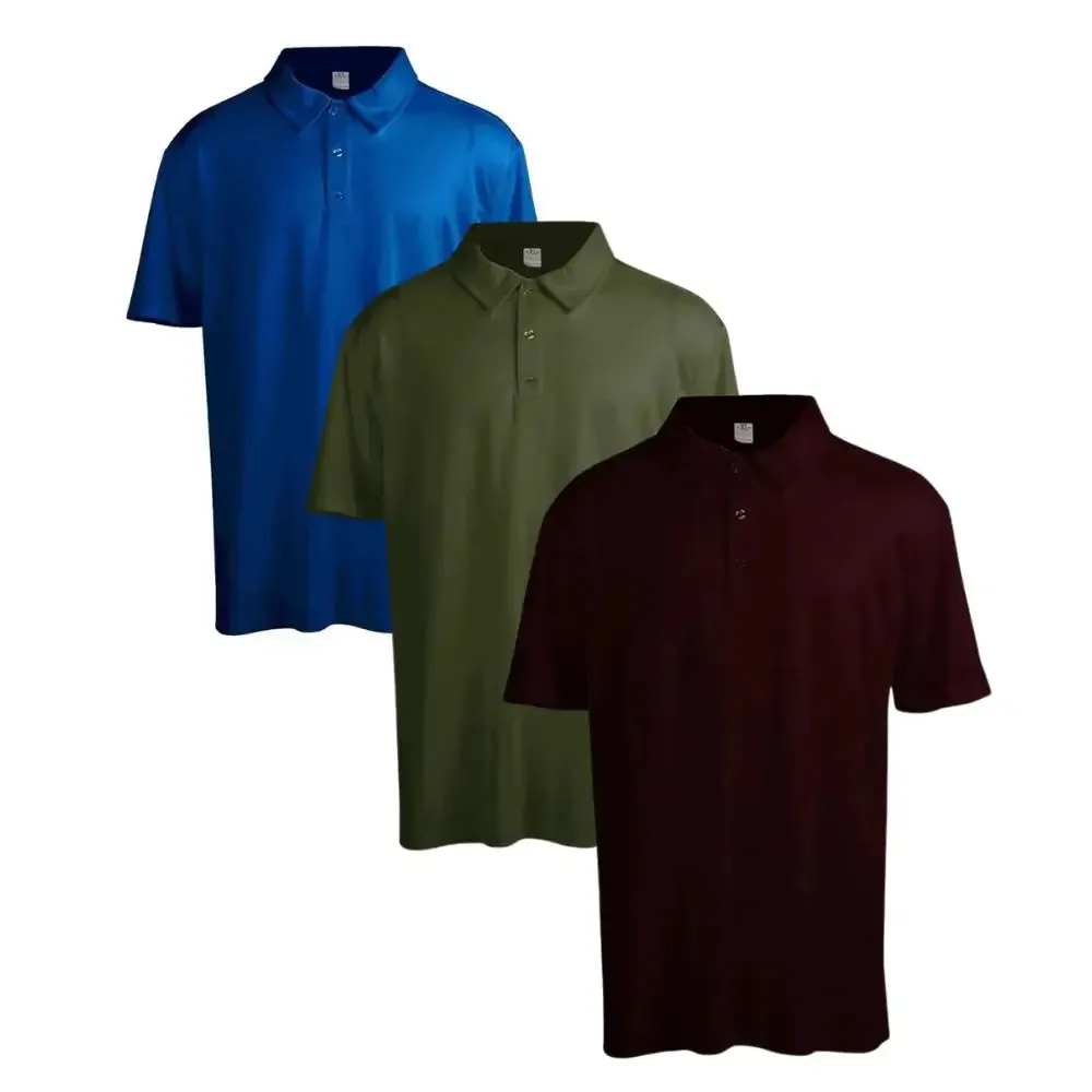 3 Pack Men's Solid Color Polo Shirt