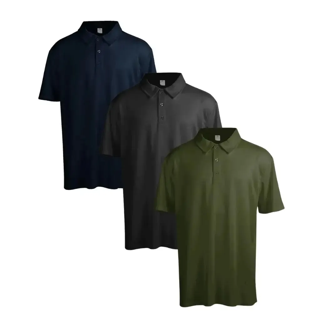 3 Pack Men's Solid Color Polo Shirt