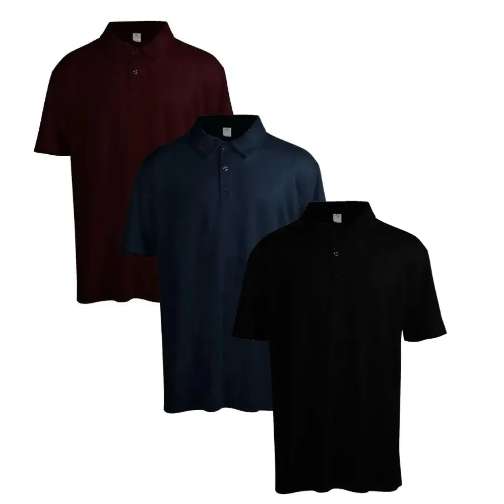 3 Pack Men's Solid Color Polo Shirt