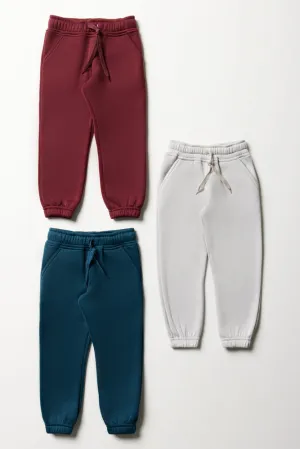 3 Pack Trackpants Red, Teal & Grey