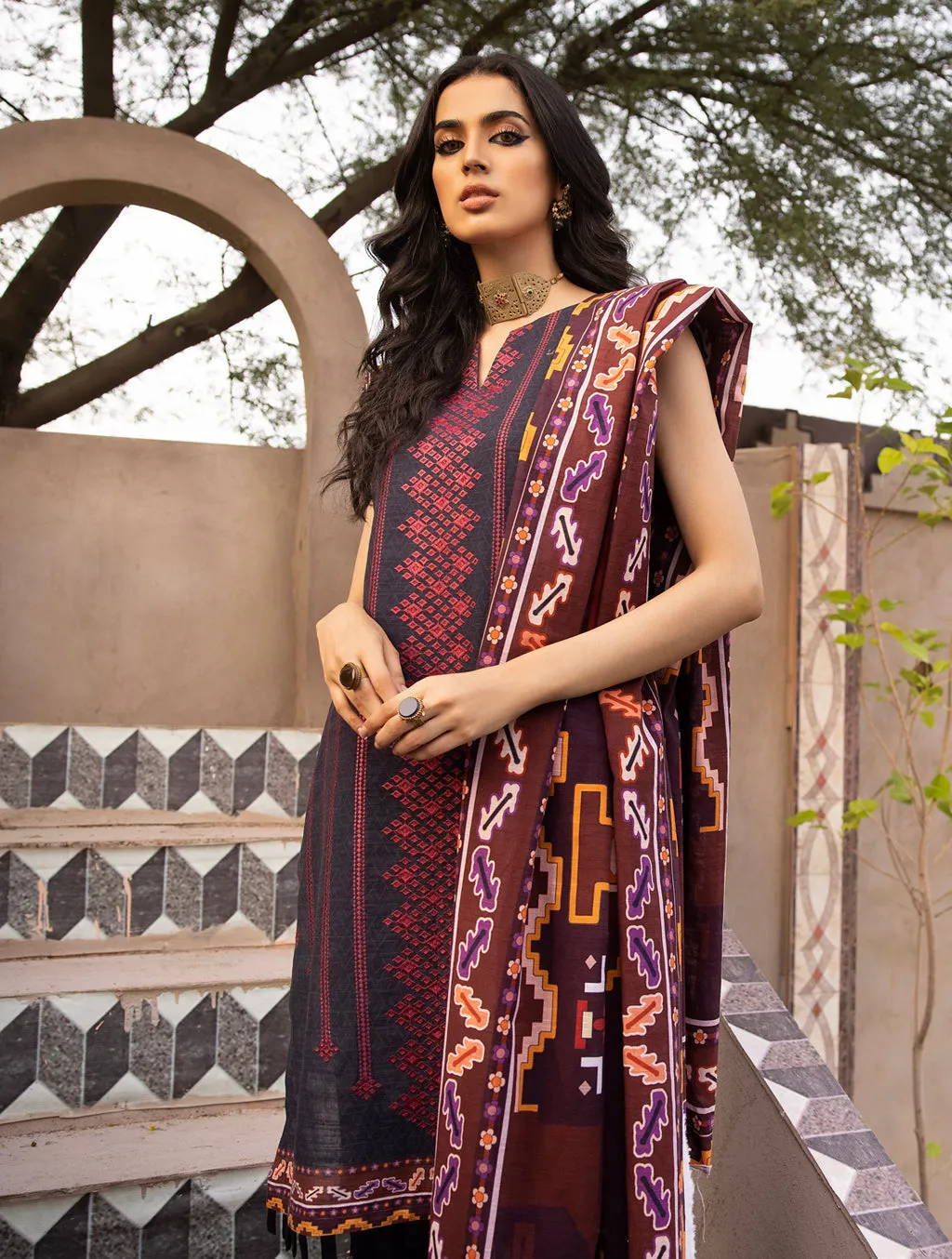 3 Piece Unstitched Khaddar Suit KKS-1507