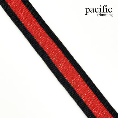 3/4" Red and Black Striped Tape : CT190415