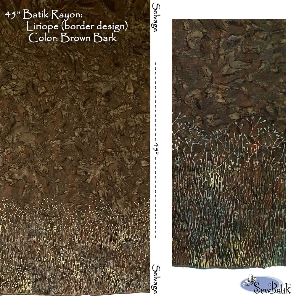 45" Rayon - Liriope Border - Brown Bark