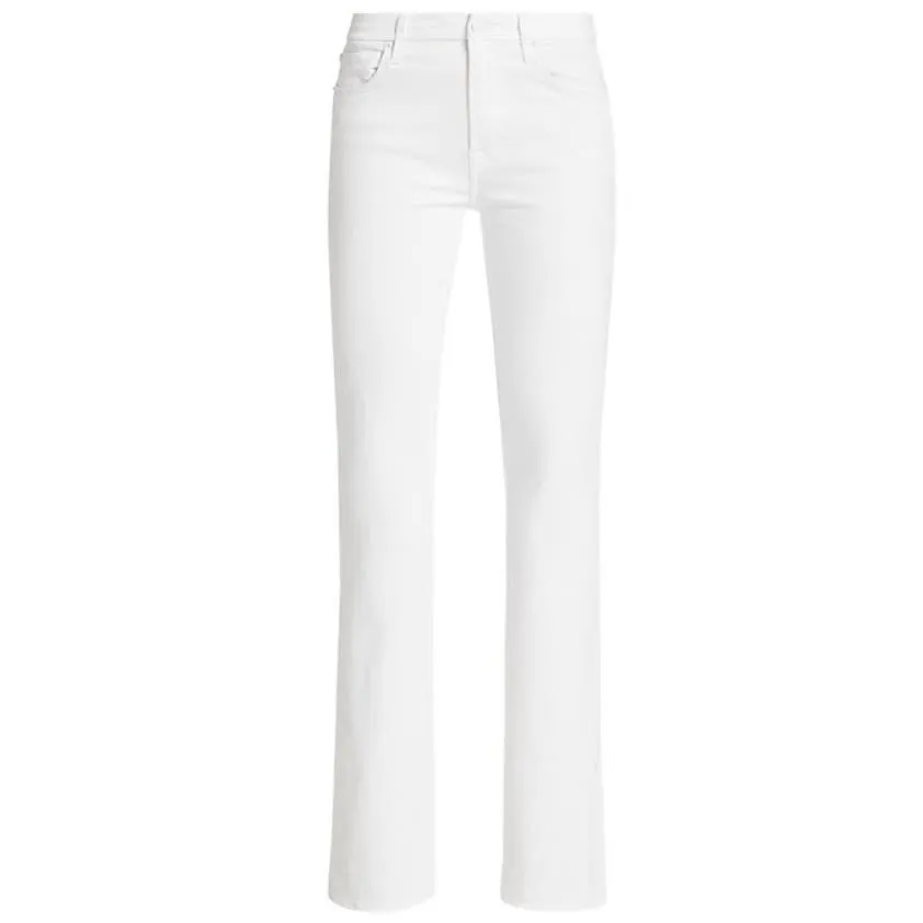 7 For All Mankind Kimmie Mid-Rise Stretch Boot-Cut Jeans White, SIze 29