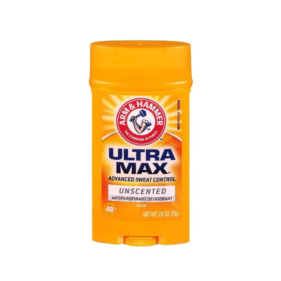 A&H  Deodorant UltraMax Invisible Solid Unscented, 2.6 oz - 120 Pack