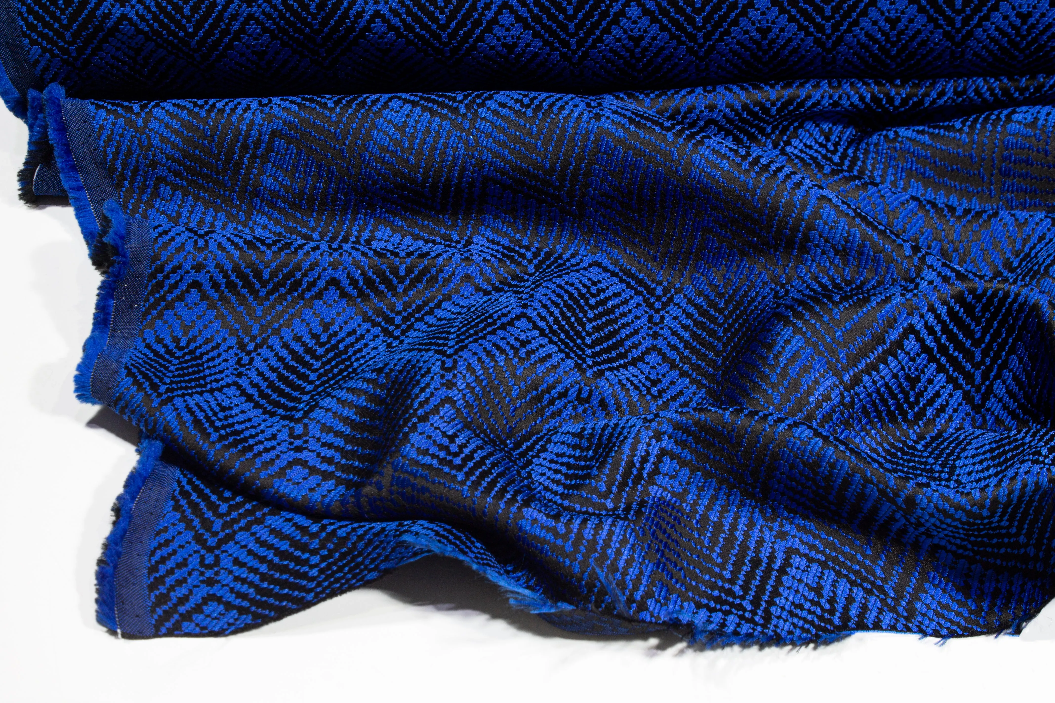 Abstract Brocade - Royal Blue and Black