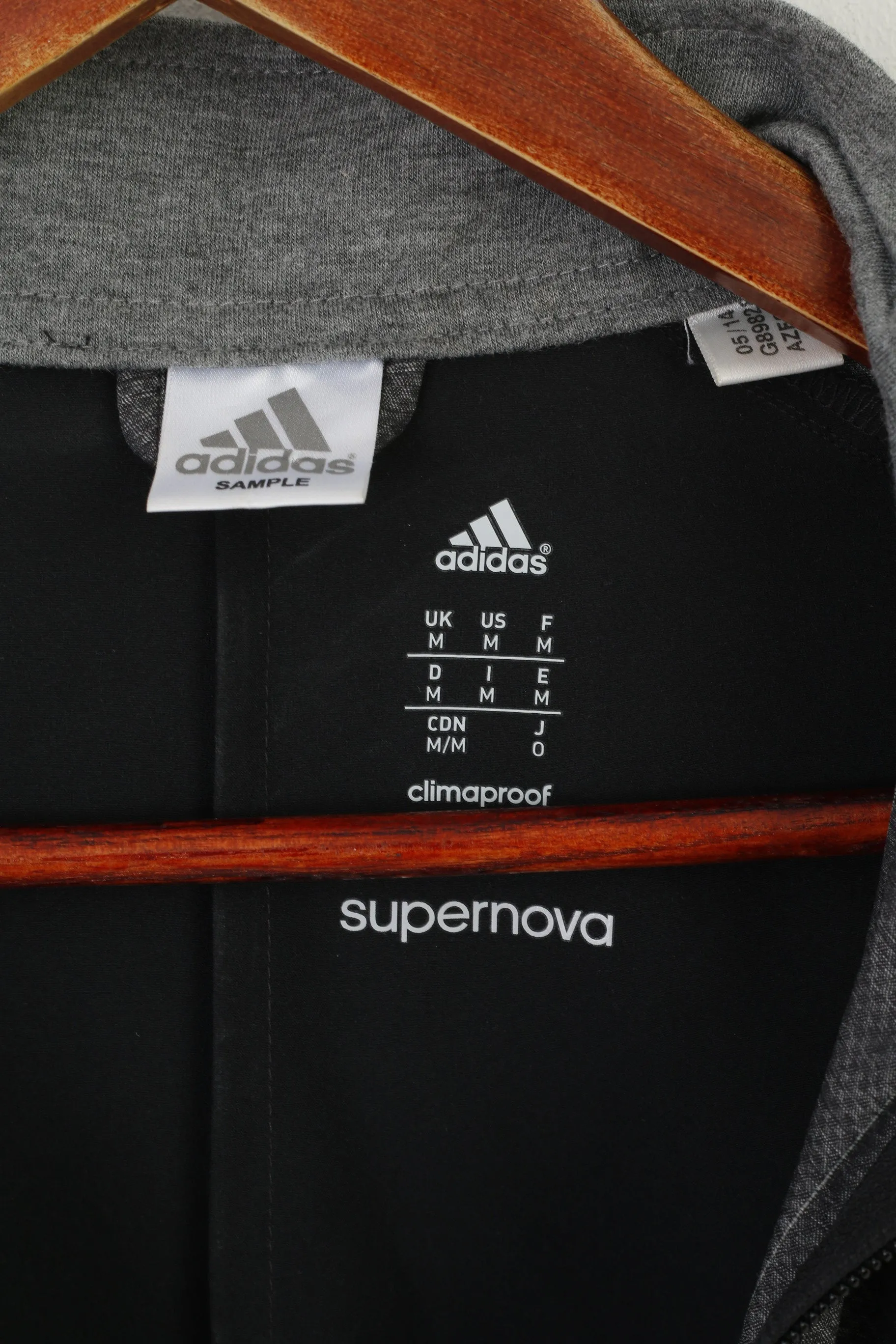 Adidas Supernova Women M Jacket Gray Sample Climaproof Sportswear Full Zipper Top