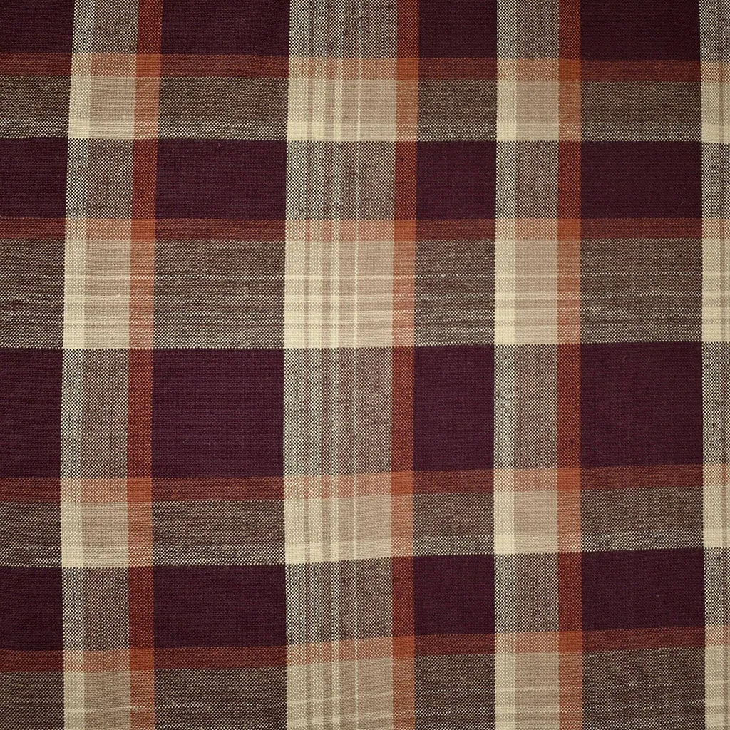 Autumn Delight Plaid Cotton Shirting Plum/Rust