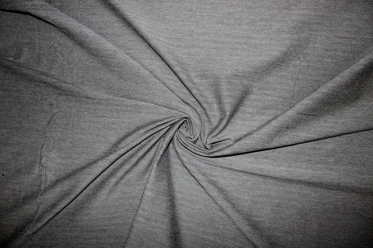 Avenue Mont@igne Herringbone Stretch Cotton - Grays