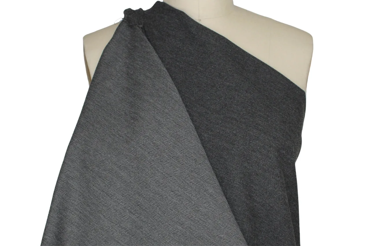 Avenue Mont@igne Herringbone Stretch Cotton - Grays