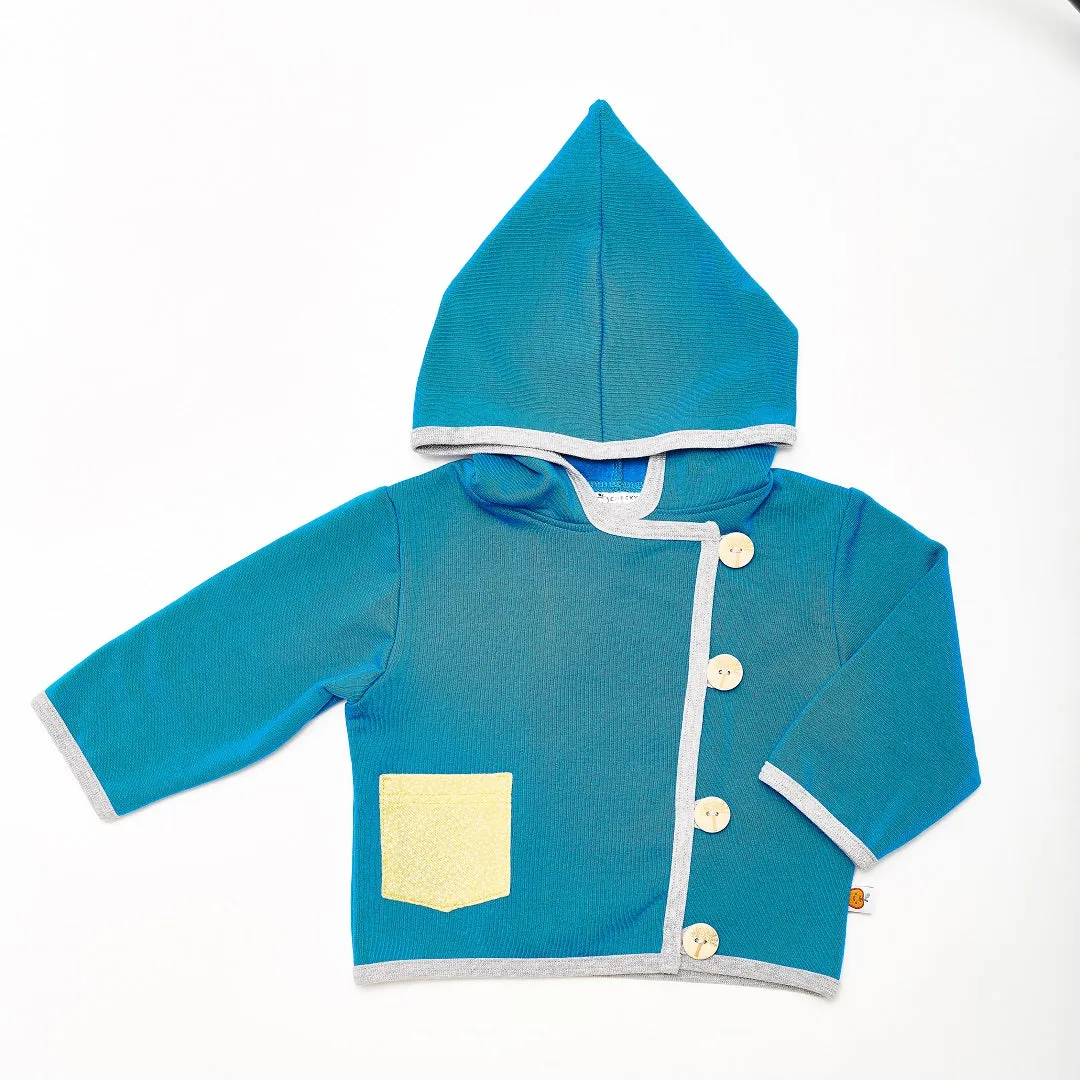 Baby Hoodie Jacket "Sweat Blue/Dotties Bamboo"