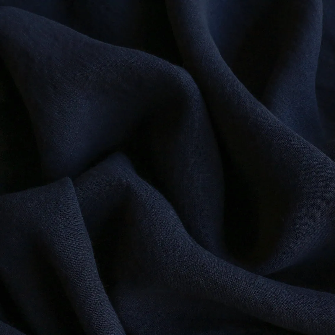 Bedford Midnight Navy Washed Linen