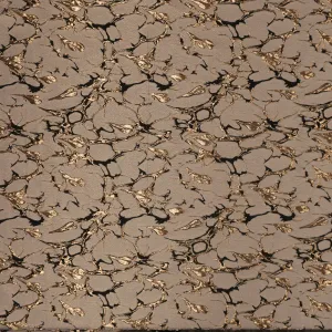 Beige with Gold and Black Abstract Brocade Fabric