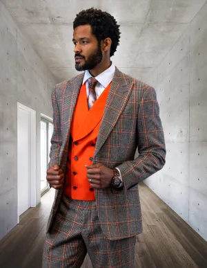 BENSON CORAL 3 PC TAILORED FIT PLAID SUIT