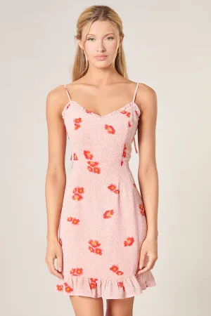 Besame Floral Kaia Tie Strap Mini Dress