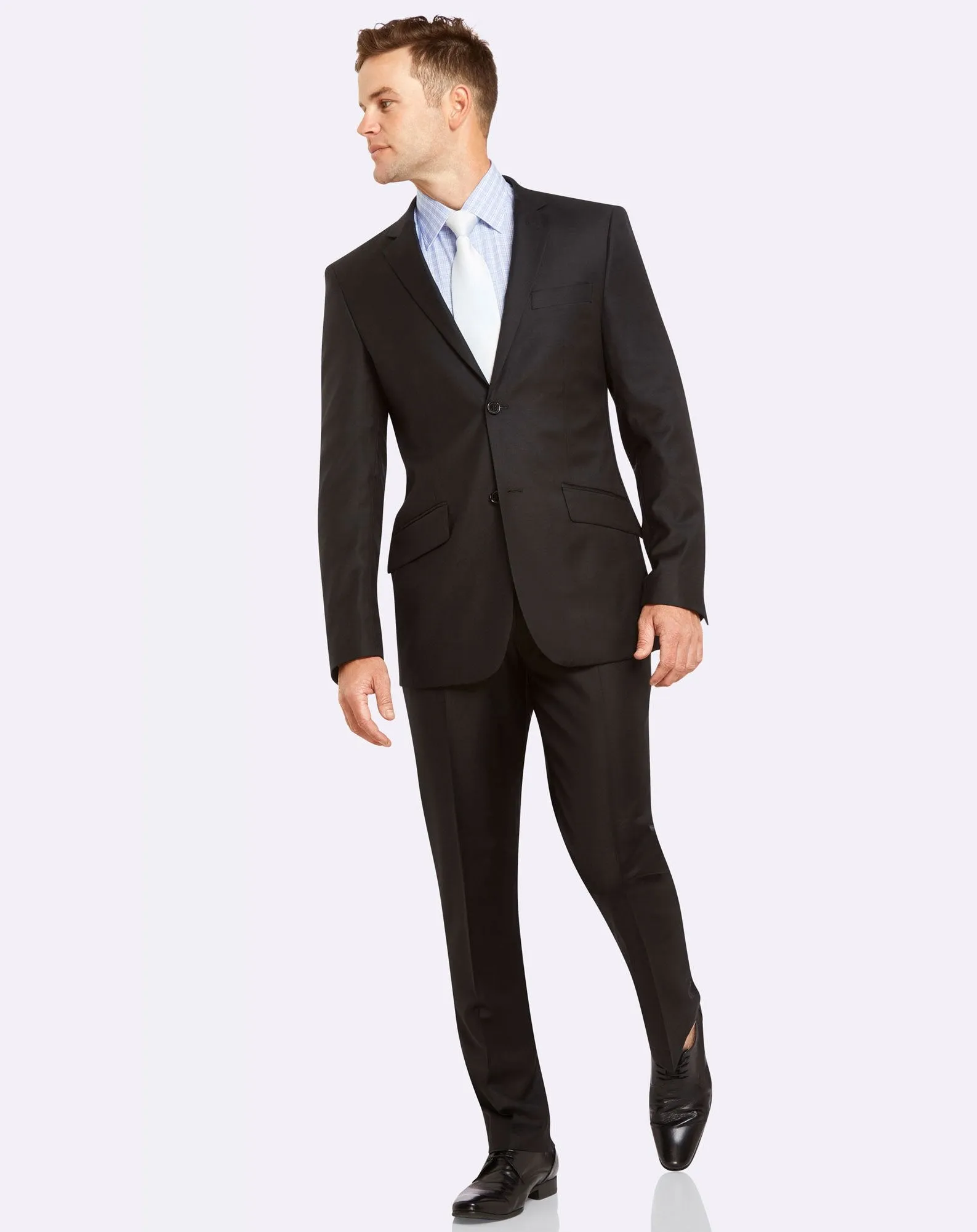 Big Mens PGH Pure Wool Black Suit Set