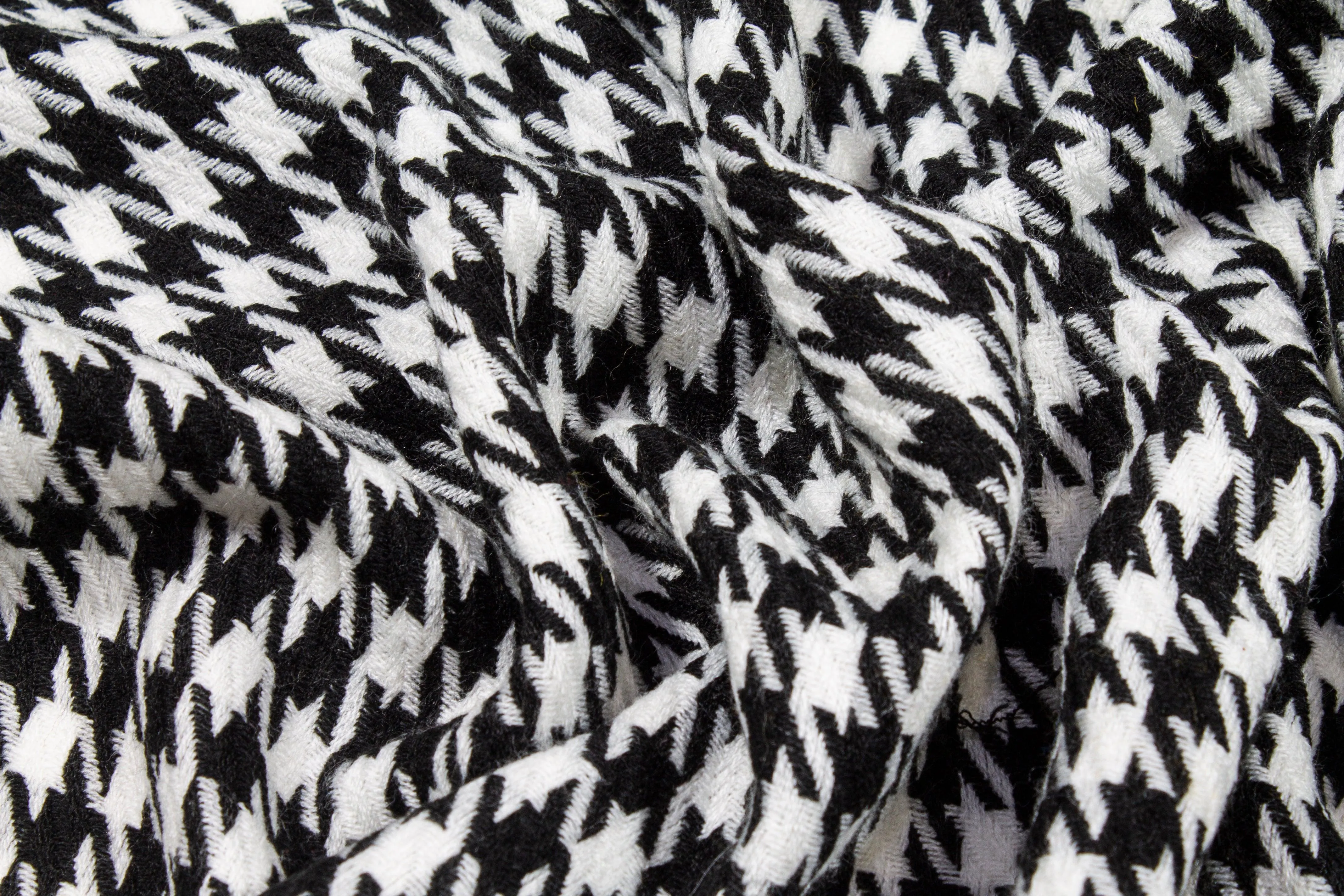 Black and White Houndstooth Tweed