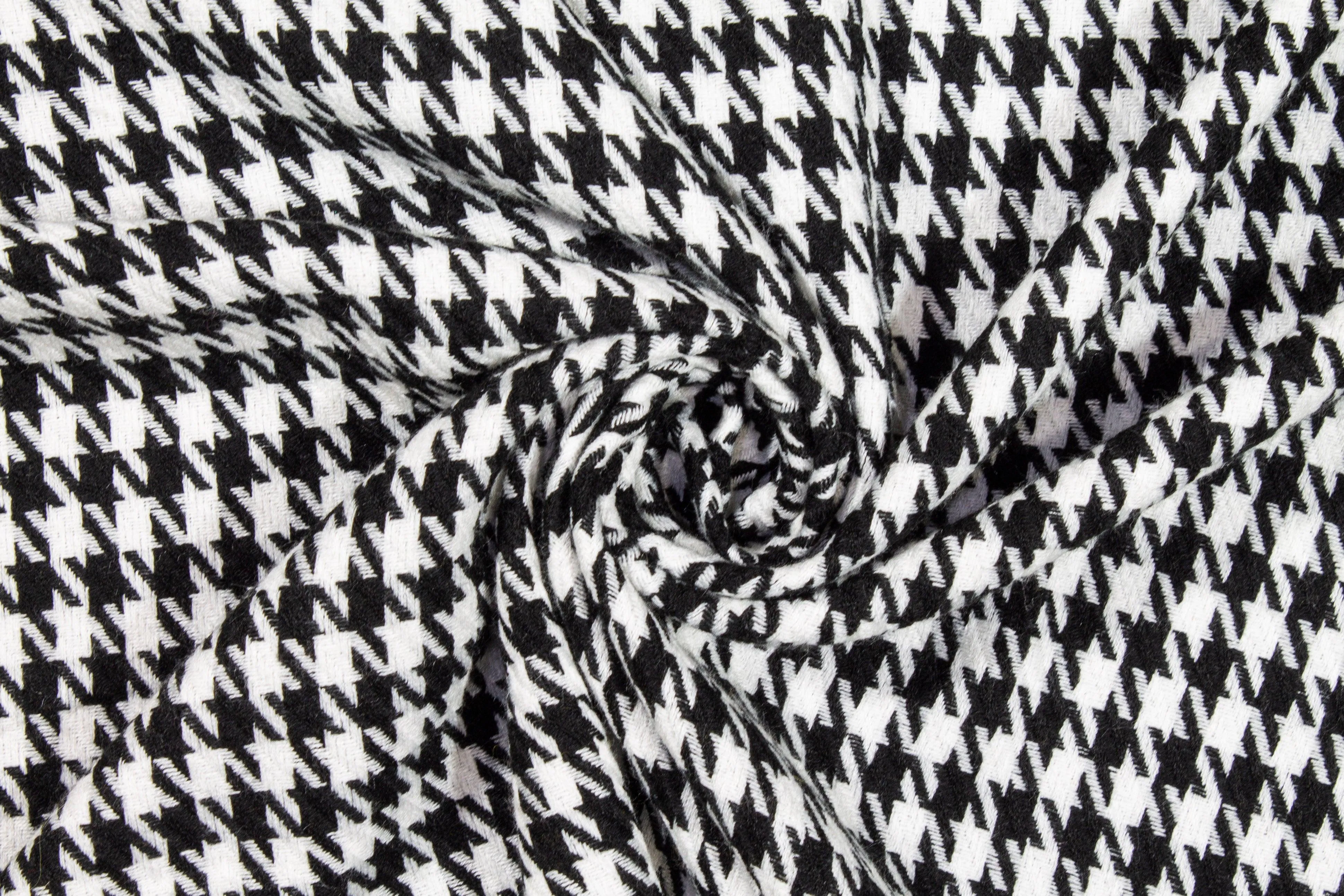 Black and White Houndstooth Tweed