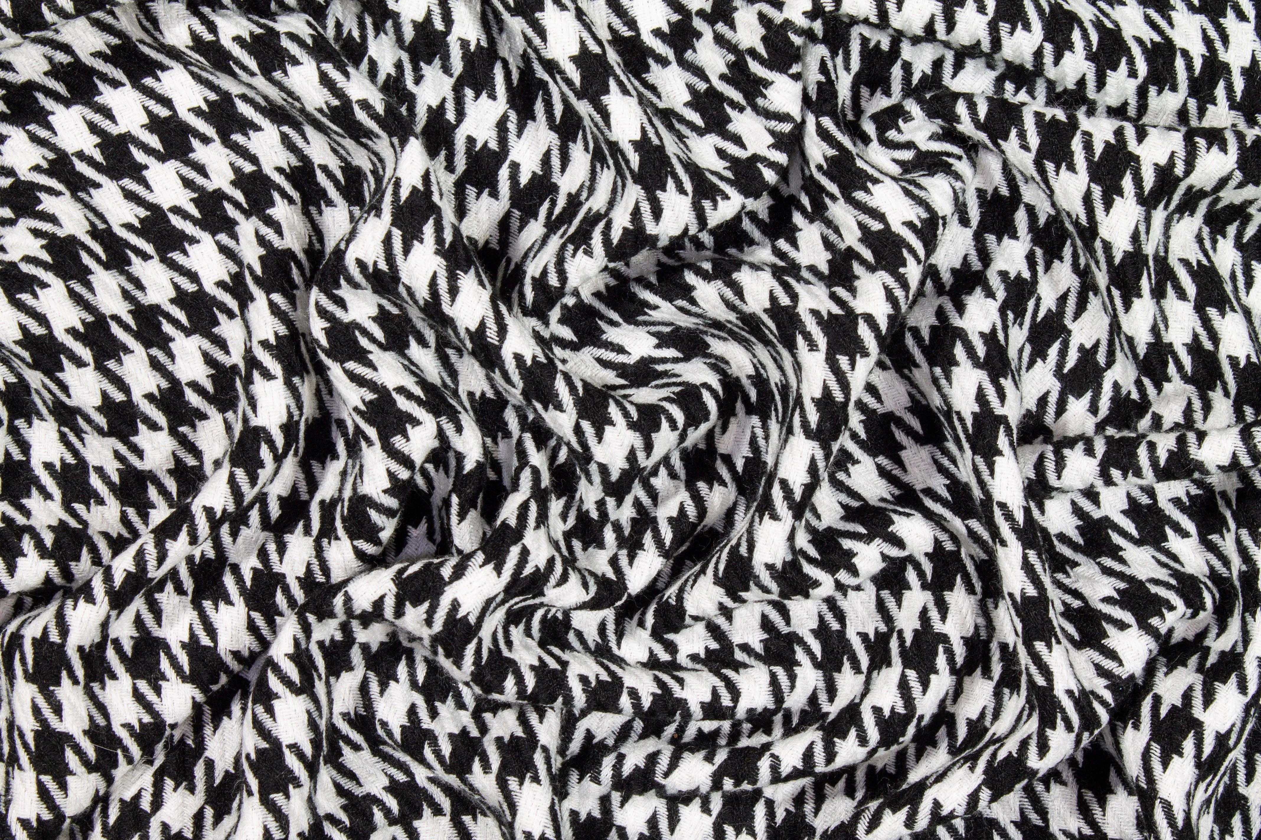 Black and White Houndstooth Tweed