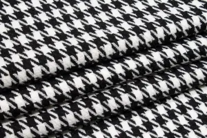 Black and White Houndstooth Tweed