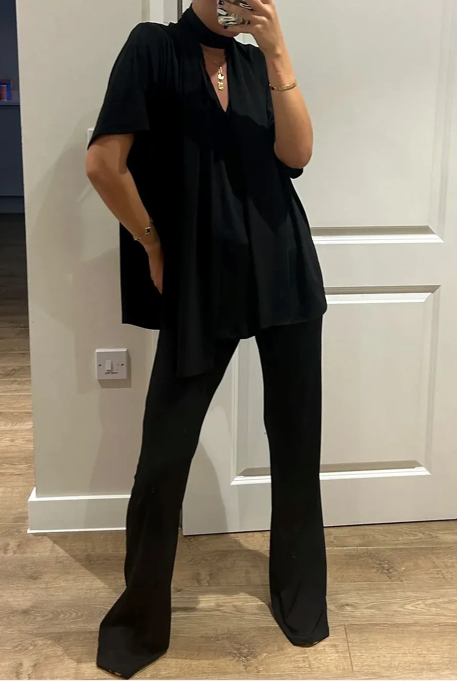 Black Oversized T-Shirt Loungewear