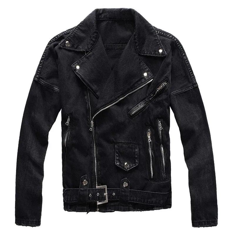 Black Zipper Denim Jacket