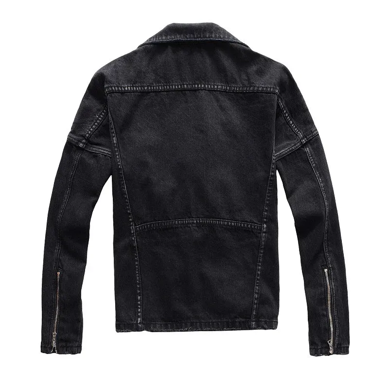 Black Zipper Denim Jacket