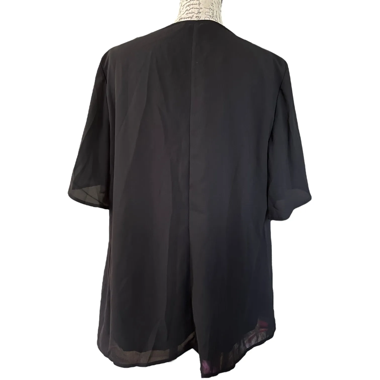 Bloomchic Plus Size Black V Neck Layered Shirt Size 14-16