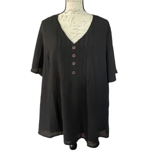 Bloomchic Plus Size Black V Neck Layered Shirt Size 14-16