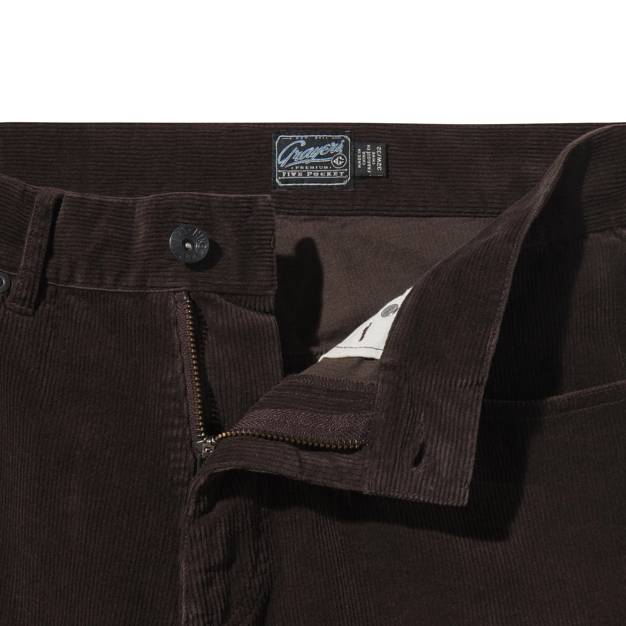 Burlington 5 Pocket Stretch Corduroy  - Coffee Bean