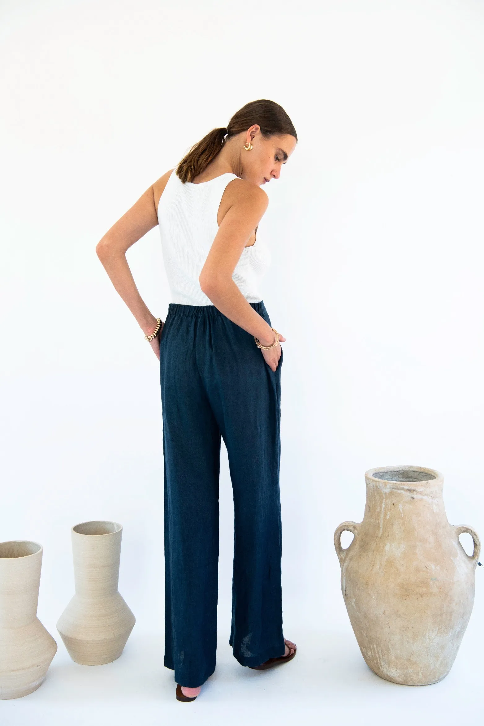 Cara Palazzo Pants - Linen