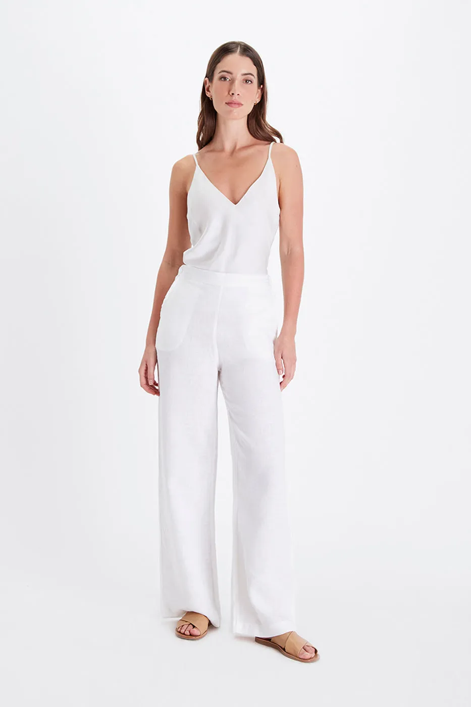 Cara Palazzo Pants - Linen