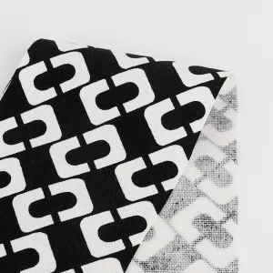 Chain Print Linen / Cotton Canvas - Black