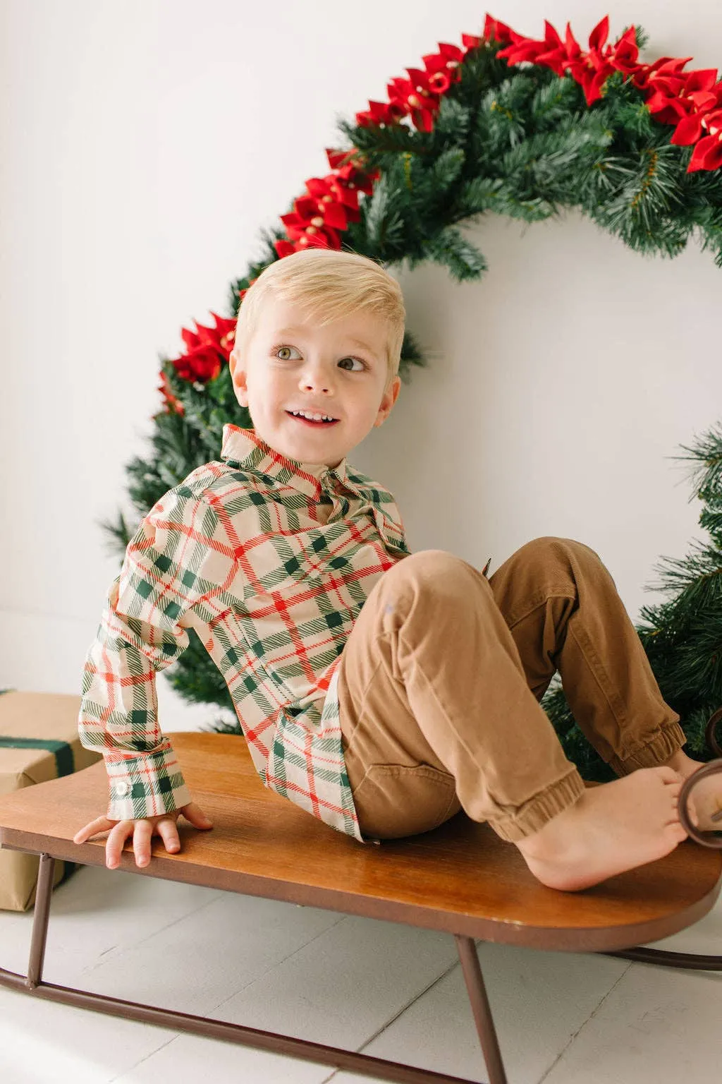 Christmas Plaid Button Down Shirt